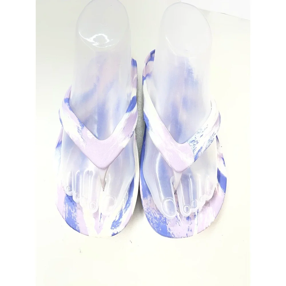 Crocs Kadee II Marbled Flip Flops Purple White Sandals Womens Size 9